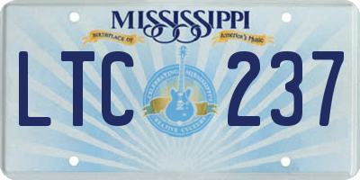 MS license plate LTC237