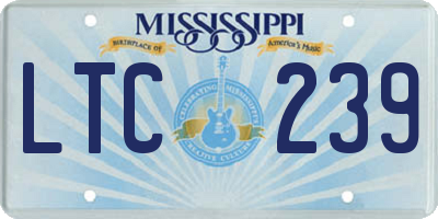 MS license plate LTC239
