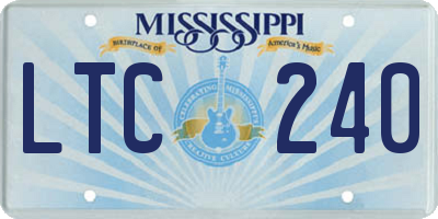 MS license plate LTC240