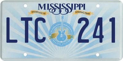 MS license plate LTC241