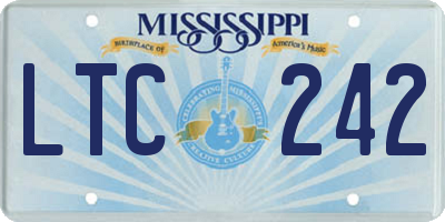 MS license plate LTC242