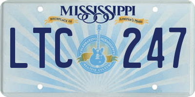 MS license plate LTC247