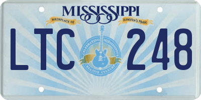 MS license plate LTC248