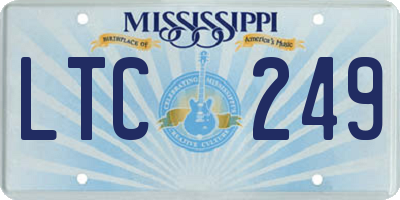 MS license plate LTC249
