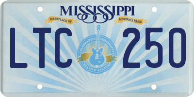 MS license plate LTC250