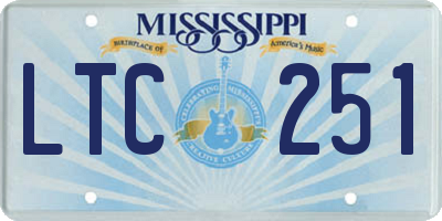 MS license plate LTC251