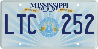 MS license plate LTC252