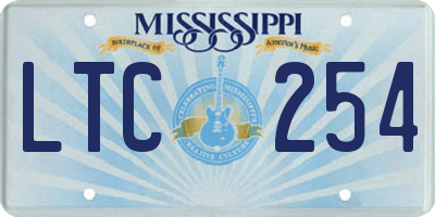 MS license plate LTC254