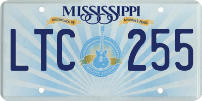 MS license plate LTC255