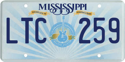 MS license plate LTC259