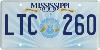 MS license plate LTC260