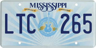 MS license plate LTC265