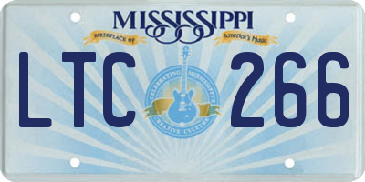 MS license plate LTC266