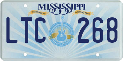 MS license plate LTC268