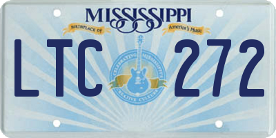 MS license plate LTC272