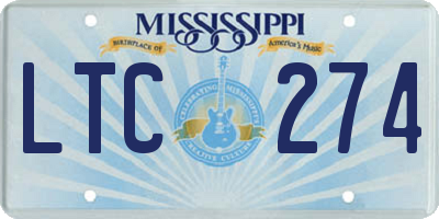 MS license plate LTC274
