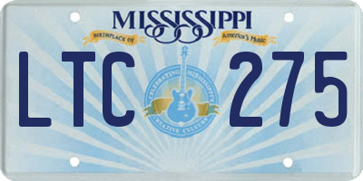 MS license plate LTC275
