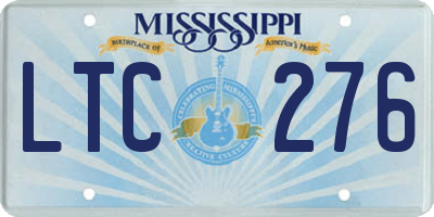 MS license plate LTC276