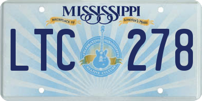 MS license plate LTC278