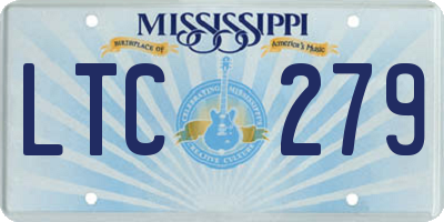 MS license plate LTC279