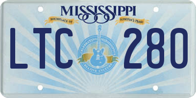 MS license plate LTC280
