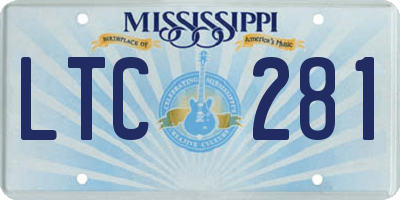 MS license plate LTC281