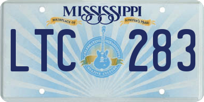 MS license plate LTC283