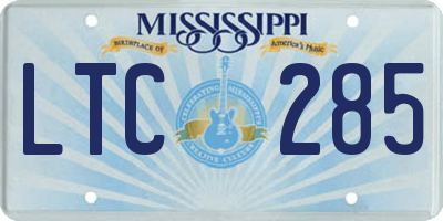 MS license plate LTC285