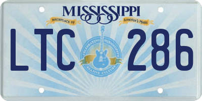 MS license plate LTC286