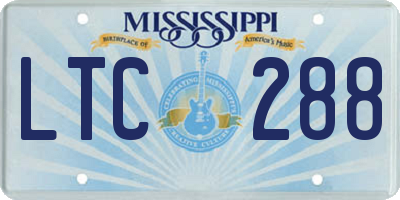 MS license plate LTC288