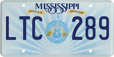MS license plate LTC289