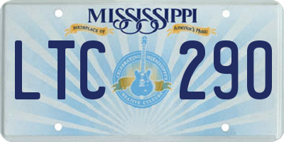 MS license plate LTC290