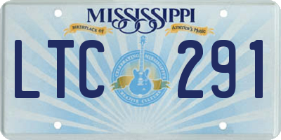 MS license plate LTC291