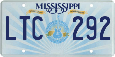 MS license plate LTC292