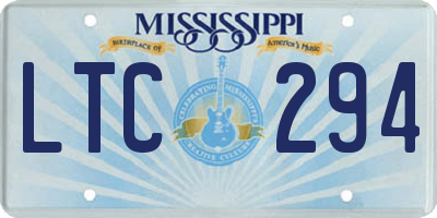 MS license plate LTC294