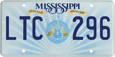 MS license plate LTC296