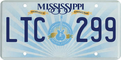 MS license plate LTC299