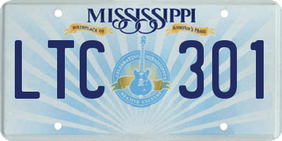MS license plate LTC301
