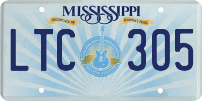 MS license plate LTC305
