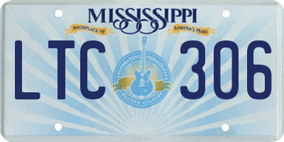MS license plate LTC306