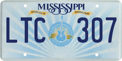 MS license plate LTC307