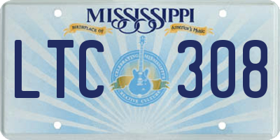 MS license plate LTC308