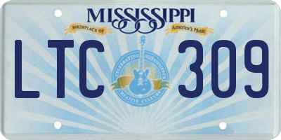 MS license plate LTC309