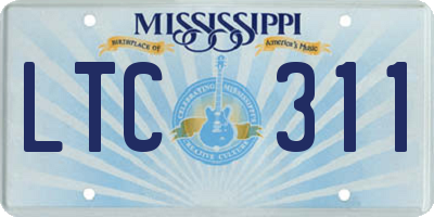 MS license plate LTC311