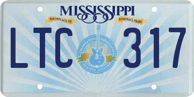 MS license plate LTC317