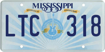MS license plate LTC318