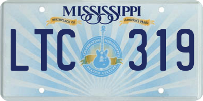 MS license plate LTC319