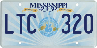 MS license plate LTC320