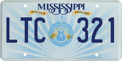 MS license plate LTC321