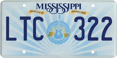 MS license plate LTC322